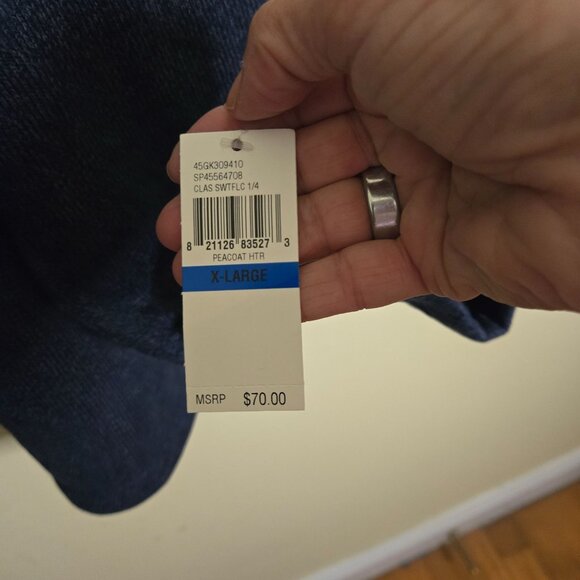 Izod NWT Heather Blue 1/4 Zip Pullover Size XL - Picture 6 of 10